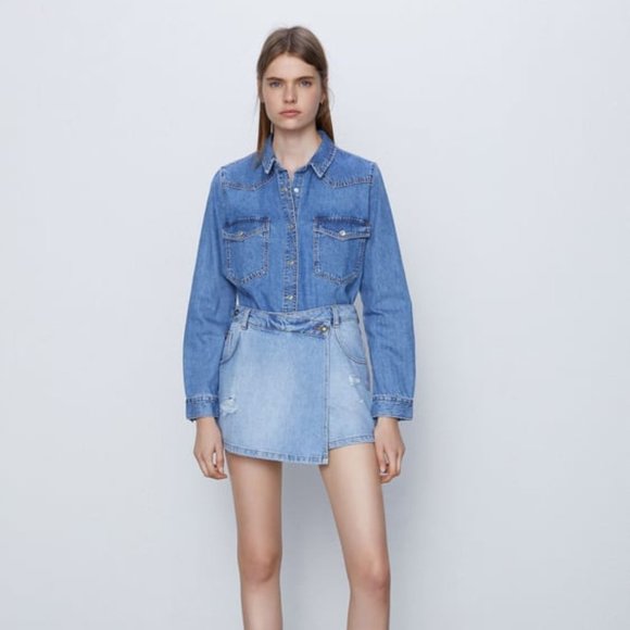 Zara Dresses & Skirts - Zara Denim Skort